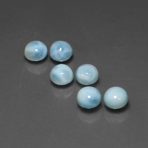 Pedras preciosas de larimar azul natural de  ct, corte redondo, opaco