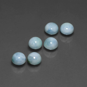 Pedras preciosas de larimar azul natural de  ct, corte redondo, opaco