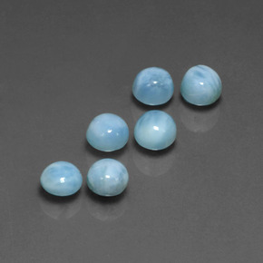 Pedras preciosas de larimar azul natural de  ct, corte redondo, opaco