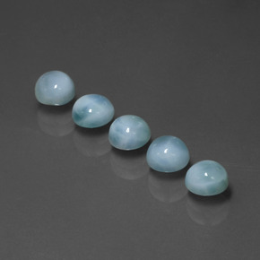 Pedras preciosas de larimar azul natural de  ct, corte redondo, opaco