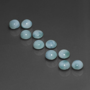 Pedras preciosas de larimar azul natural de  ct, corte redondo, opaco
