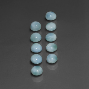 Pedras preciosas de larimar azul natural de  ct, corte redondo, opaco