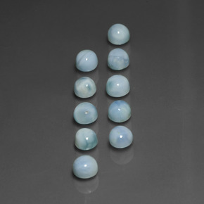 Pedras preciosas de larimar azul natural de  ct, corte redondo, opaco