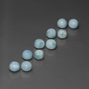 Pedras preciosas de larimar azul natural de  ct, corte redondo, opaco