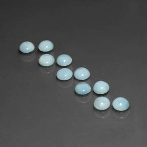 Pedras preciosas de larimar azul natural de  ct, corte redondo, opaco