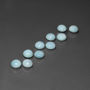 Pedras preciosas de larimar azul natural de  ct, corte redondo, opaco