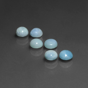 Pedras preciosas de larimar azul natural de  ct, corte redondo, opaco