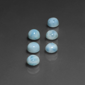 Pedras preciosas de larimar azul natural de  ct, corte redondo, opaco