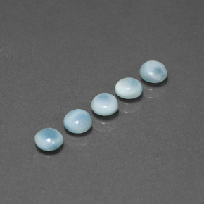 Pedras preciosas de larimar azul natural de  ct, corte redondo, opaco