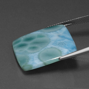 Larimar azul natural 13,07ct, quadrado, opaco