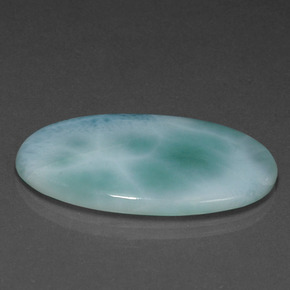 Larimar azul natural 21,67ct, corte oval, opaco