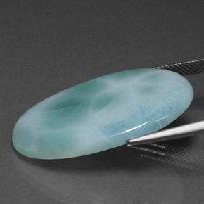 Larimar azul natural 21,67ct, corte oval, opaco