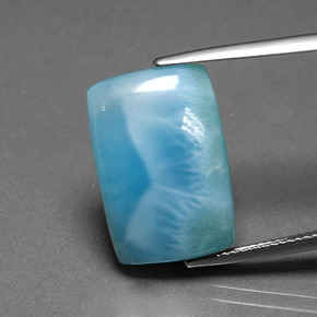 Larimar verde natural 11,61ct, almofada cortada, opaco