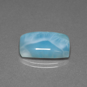 Larimar verde natural 11,61ct, almofada cortada, opaco