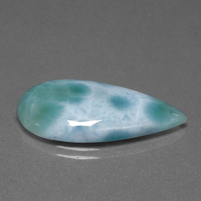 Larimar verde natural 12,25ct, formato de pêra, opaco