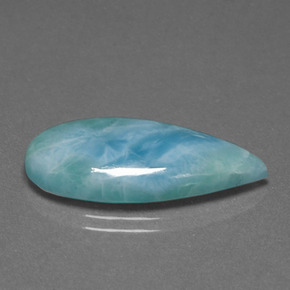 Larimar Azul verde Natural 12.12ct, Formato de pêra, Opaco