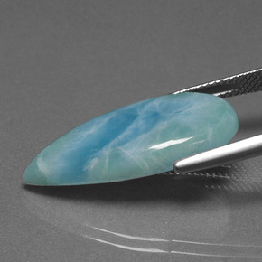 Larimar Azul verde Natural 12.12ct, Formato de pêra, Opaco