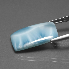 Larimar Azul esverdeado Natural 11.31ct, Almofada cortada, Opaco