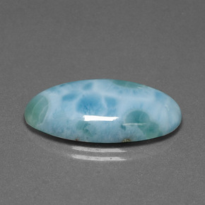 Larimar azul natural 13,60ct, corte oval, opaco
