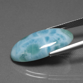 Larimar azul natural 13,60ct, corte oval, opaco