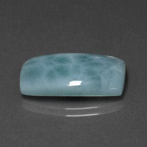 Larimar azul natural 10,90ct, almofada cortada, opaco