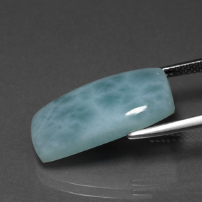 Larimar azul natural 10,90ct, almofada cortada, opaco