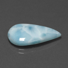 Larimar Azul esverdeado Natural 6.81ct, Formato de pêra, Opaco
