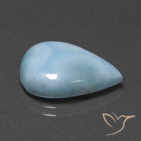 Larimar Bebê azul Natural 7.72ct, Formato de pêra, Opaco