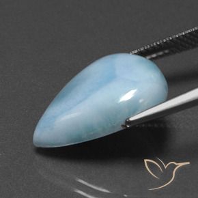 Larimar Bebê azul Natural 7.72ct, Formato de pêra, Opaco