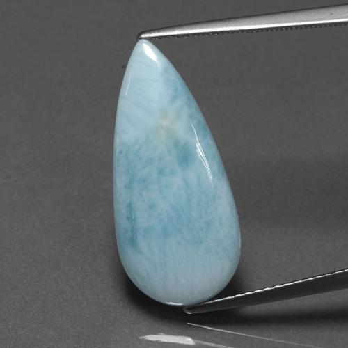 Larimar azul natural 7,10ct, formato de pêra, opaco