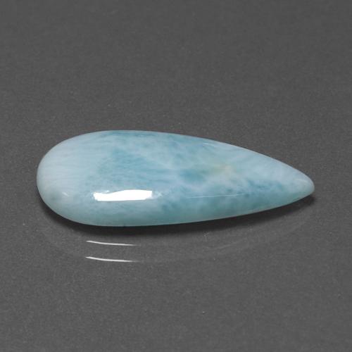 Larimar azul natural 7,10ct, formato de pêra, opaco