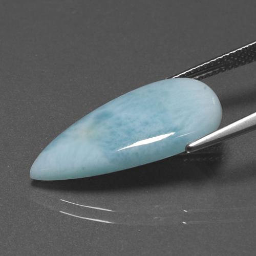 Larimar azul natural 7,10ct, formato de pêra, opaco