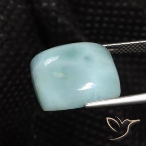 Larimar Azul Esverdeado Claro Natural 11.20ct, Quadrado, Opaco