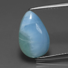 Larimar azul natural 3,26ct, formato de pêra, opaco