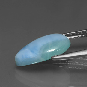 Larimar azul natural 3,26ct, formato de pêra, opaco