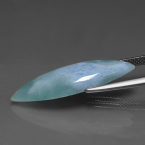 Larimar azul natural 7,63ct, marquise, opaco