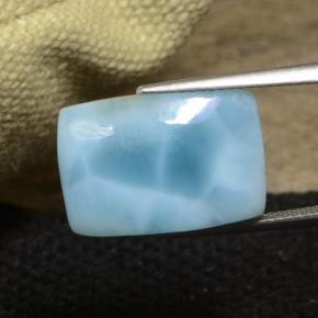 Larimar azul natural 13,53ct, almofada cortada, opaco