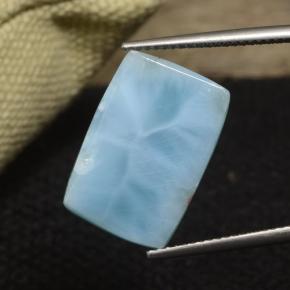 Larimar azul natural 13,53ct, almofada cortada, opaco
