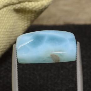 Larimar azul natural 13,53ct, almofada cortada, opaco