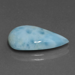 Larimar azul natural 5,71ct, formato de pêra, opaco