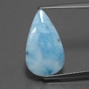 Larimar Azul esverdeado Natural 5.60ct, Formato de pêra, Opaco