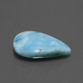 Larimar Azul esverdeado Natural 5.60ct, Formato de pêra, Opaco