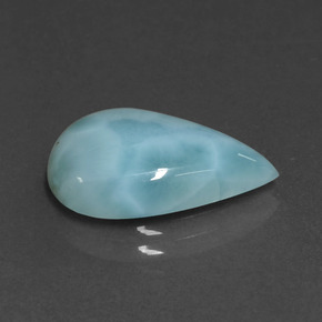 Larimar azul natural 5,15ct, formato de pêra, opaco