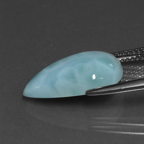 Larimar azul natural 5,15ct, formato de pêra, opaco