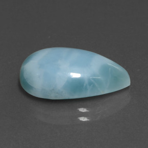 Larimar Azul esverdeado Natural 6.87ct, Formato de pêra, Opaco