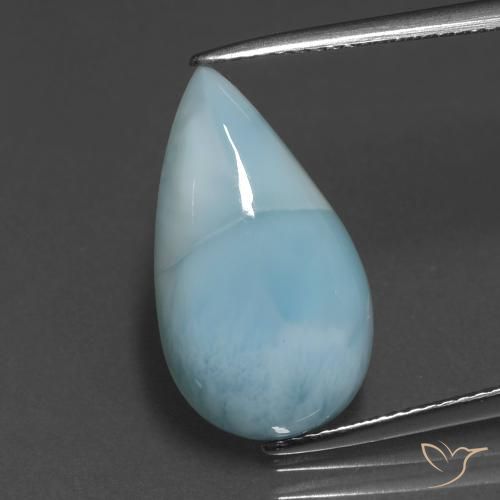 6.64ct Natural Azul Esverdeado Claro Larimar, Formato de pêra, Opaco