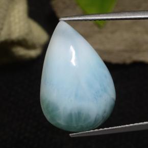 Larimar Azul esverdeado Natural 12.20ct, Formato de pêra, Opaco