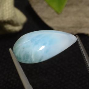 Larimar Azul esverdeado Natural 12.20ct, Formato de pêra, Opaco