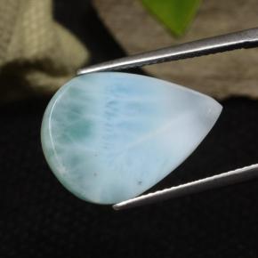 Larimar Azul esverdeado Natural 12.20ct, Formato de pêra, Opaco