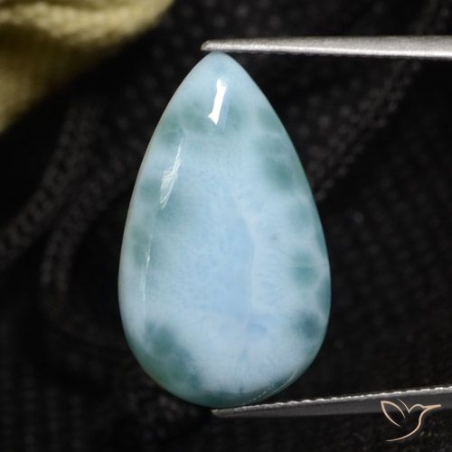 8.74ct Natural Azul claro verde Larimar, Formato de pêra, Opaco
